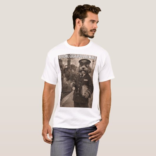 Grappig Cockapoo-spoorweg T-shirt (Voorkant volledig)