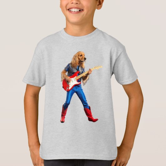 Grappig Cocker Spaniel Rockster Kinder T-Shirt (Voorkant)