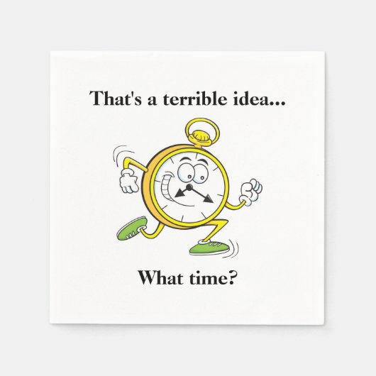 Grappig Cocktail servet - Hoe laat? (Voorkant)