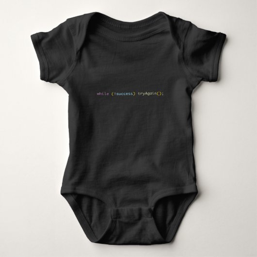 Grappig Coder Baby Shower Cadeau | Probeer Opnieuw Romper (Voorkant)