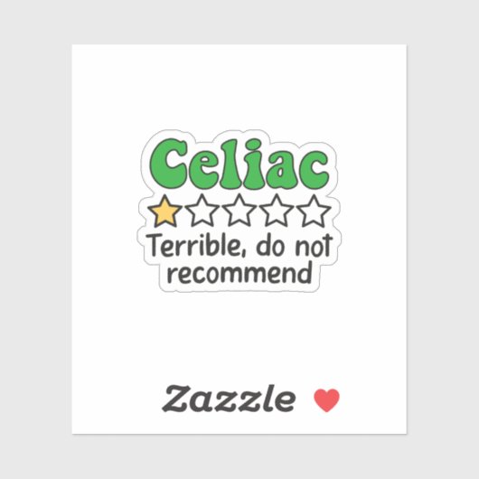 Grappig coeliakie - Verschrikkelijk, raad geen Sti Sticker (Vel)