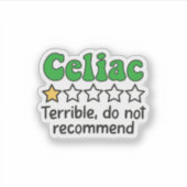 Grappig coeliakie - Verschrikkelijk, raad geen Sti Sticker (Voorkant)