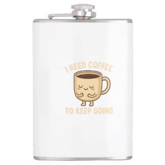 Grappig Coffee Lover Cartoon Design Heupfles