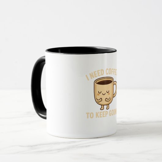 Grappig Coffee Lover Cartoon Design Mok (Voorkant links)