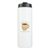 Grappig Coffee Lover Cartoon Design Thermosbeker (Voorkant)