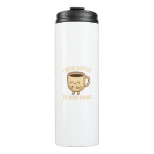 Grappig Coffee Lover Cartoon Design Thermosbeker