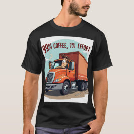 Grappig Coffee Lover T-Shirt: 99% Koffie 1% Inspan T-shirt