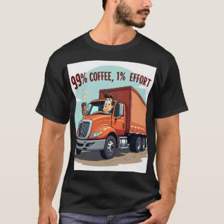 Grappig Coffee Lover T-Shirt: 99% Koffie 1% Inspan T-shirt