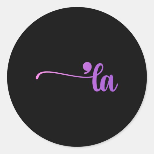 Grappig Comma La Kleuren Ronde Sticker (Voorkant)