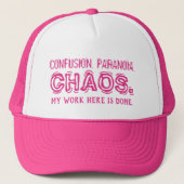 Grappig CONFUSIE. PARANOIË. CHAOS. Trucker Pet (Voorkant)