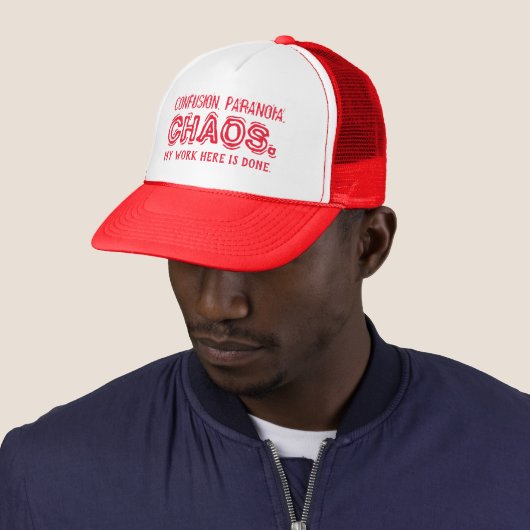 Grappig CONFUSIE. PARANOIË. CHAOS. Trucker Pet (In situ)