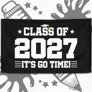 Grappig Cool Afstudeertijd Seniorklas 2027 Spandoek