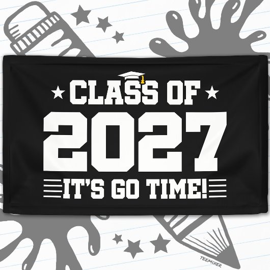 Grappig Cool Afstudeertijd Seniorklas 2027 Spandoek