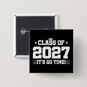 Grappig Cool Afstudeertijd Seniorklas 2027 Vierkante Button 5,1 Cm (Voorkant /achterkant)