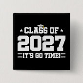 Grappig Cool Afstudeertijd Seniorklas 2027 Vierkante Button 5,1 Cm (Voorkant)