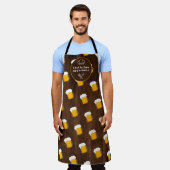 Grappig cool bierpatroon stein hout BBQ grill Chef Schort (Gedragen)