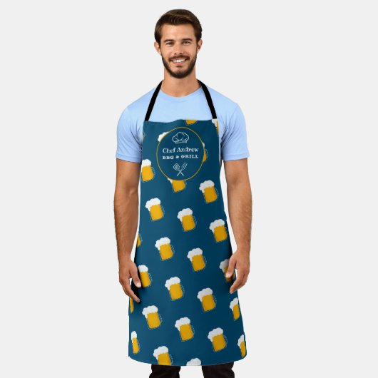 Grappig cool bierpatroon stein pint BBQ grill Chef Schort (Gedragen)