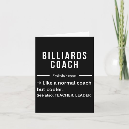 Grappig Cool Biljart Coach Quote Kaart (Voorkant)
