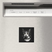 Grappig Cool Cat Smoking Funny Meme Cigarette Cat  Magneet (Insitu (Vaatwasser))