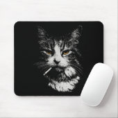 Grappig Cool Cat Smoking Funny Meme Cigarette Cat  Muismat (Met muis)