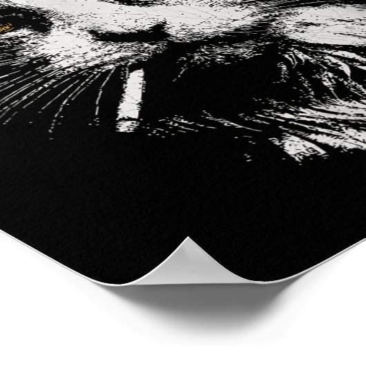 Grappig Cool Cat Smoking Funny Meme Cigarette Cat Poster (Hoek)