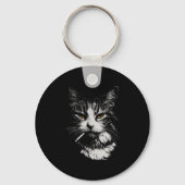 Grappig Cool Cat Smoking Funny Meme Cigarette Cat Sleutelhanger (Voorkant)