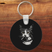 Grappig Cool Cat Smoking Funny Meme Cigarette Cat Sleutelhanger (Voorkant)