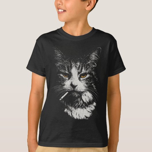 Grappig Cool Cat Smoking Funny Meme Cigarette Cat  T-shirt (Voorkant)