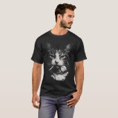 Grappig Cool Cat Smoking Funny Meme Cigarette Cat  T-shirt (Voorkant volledig)