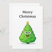 Grappig Cool Comic Minimalist Moderne Kerstboom Feestdagenkaart (Voorkant / Achterkant)