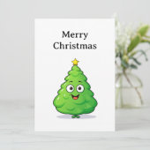 Grappig Cool Comic Minimalist Moderne Kerstboom Feestdagenkaart (Staand voorkant)