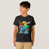 Grappig Cool Dabbing Puzzel Stuk Autisme Bewustzij T-shirt (Voorkant volledig)