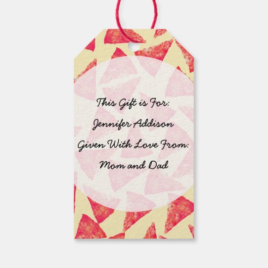 Grappig cool funky pizza patroon cadeaulabel (Achterkant)