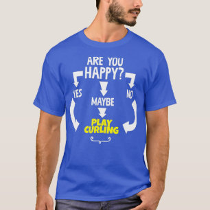 Grappig cool ja nee misschien spelen curling Hobbi T-shirt