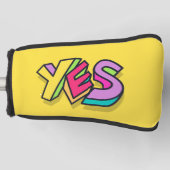 Grappig Cool "JA" Vet geel Kleurrijke Sport Golfheadcover (Voorkant)
