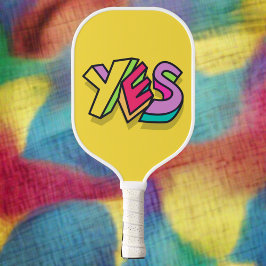 Grappig Cool Kleurrijk "JA" Vet geel Sport Pickleball Paddle