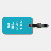 Grappig Cool Minimalist Typography Aangepaste naam Bagagelabel (Achterkant horizontaal)