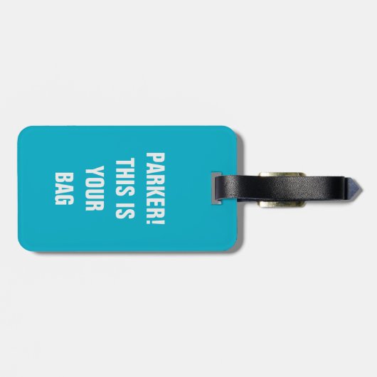 Grappig Cool Minimalist Typography Aangepaste naam Bagagelabel (Achterkant horizontaal)