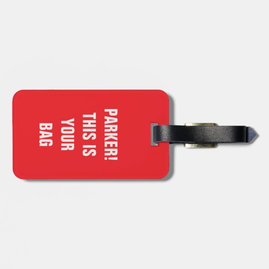 Grappig Cool Minimalist Typography Aangepaste naam Bagagelabel (Achterkant horizontaal)