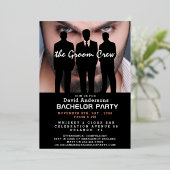 Grappig, cool, modern Bachelor Party Folie Invitat Folie Uitnodiging (Staand Voorkant)