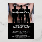 Grappig, cool, modern Bachelor Party Folie Invitat Uitnodiging (Voorkant)