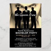 Grappig, cool, modern vrijgezellenfeest folie uitnodiging (Voorkant)