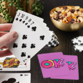 Grappig cool "OK" vet Paarse kleuren trendy spel Pokerkaarten (Insitu)
