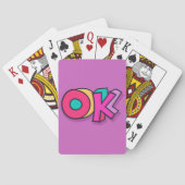 Grappig cool "OK" vet Paarse kleuren trendy spel Pokerkaarten (Achterkant)