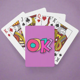 Grappig cool "OK" vet Paarse kleuren trendy spel Pokerkaarten