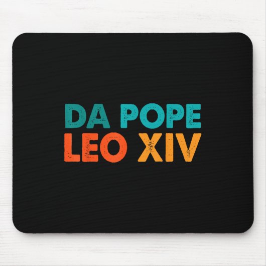 Grappig Cool Retro Da Pope T-shirt Nieuwe Paus Leo Muismat (Voorkant)