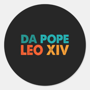 Grappig Cool Retro Da Pope T-shirt Nieuwe Paus Leo Ronde Sticker