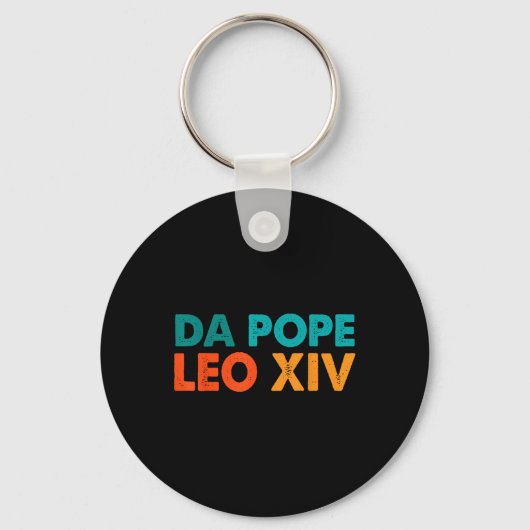 Grappig Cool Retro Da Pope T-shirt Nieuwe Paus Leo Sleutelhanger (Voorkant)