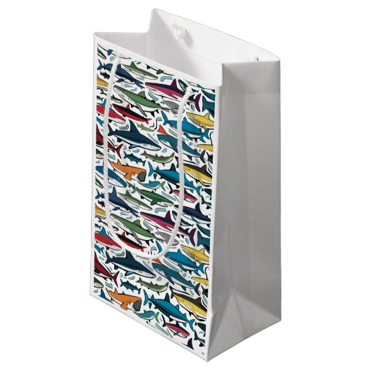 Grappig Cool Shark Print Abstract Generic Klein Cadeauzakje (Voorkant Gekanteld)