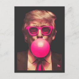 Grappig Cool Trump Bubble Gum Pink Briefkaart